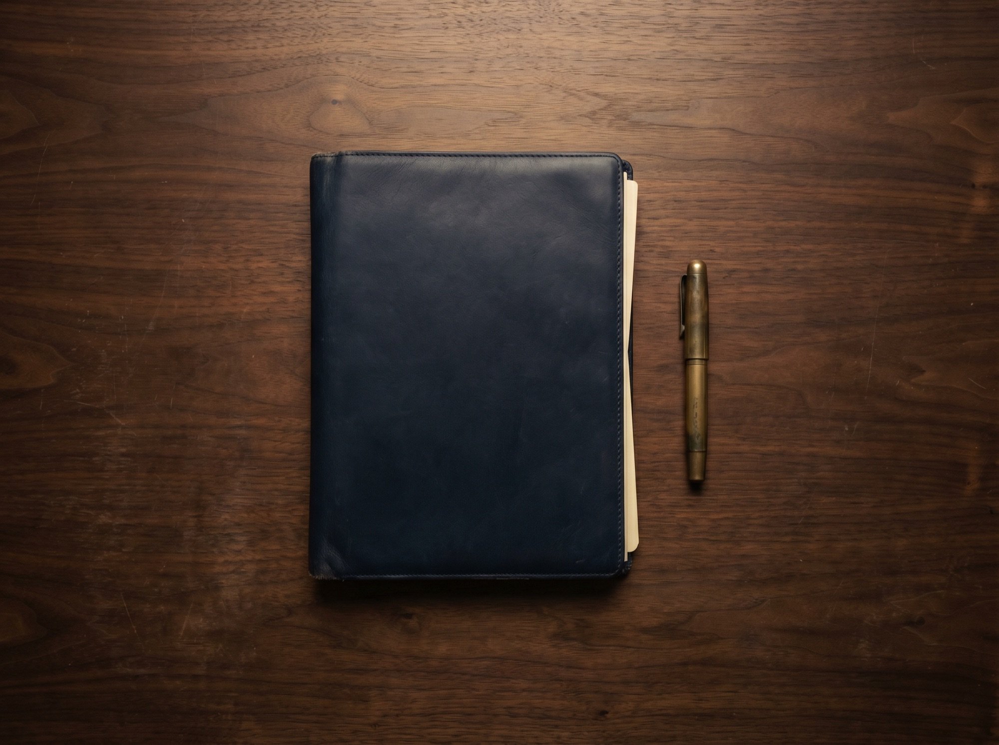 مكتب شركة محاسبة منظم بملف واحد وقلم حبر