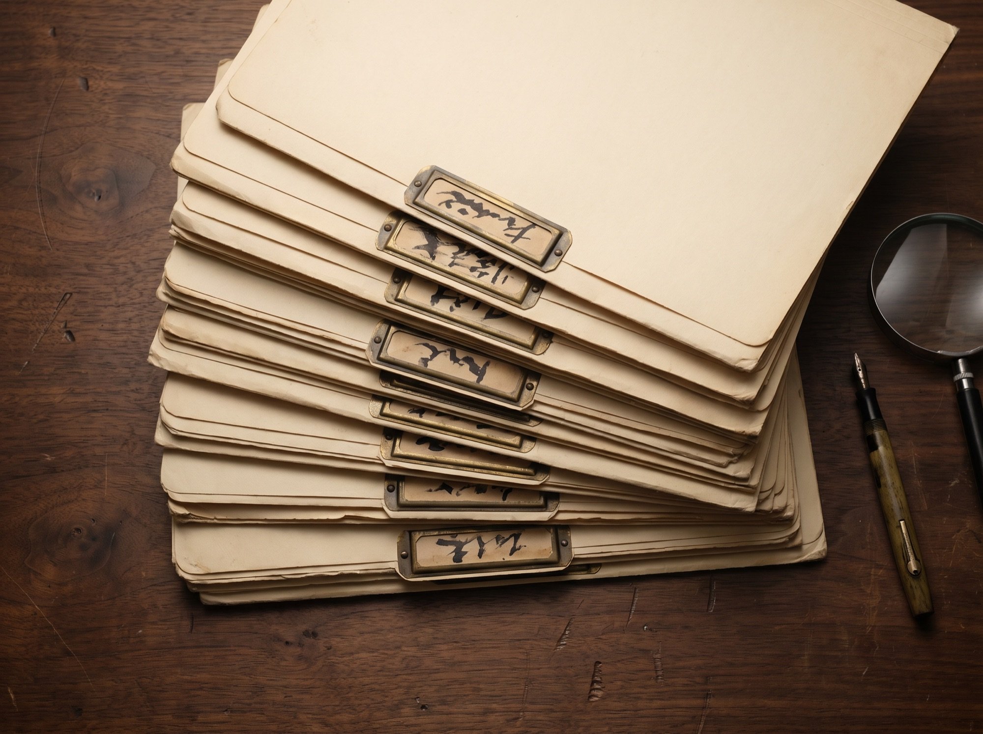 مكتب شركة محاسبة مليء بالإشعارات التنظيمية والأختام الرسمية والأوراق المعلقة