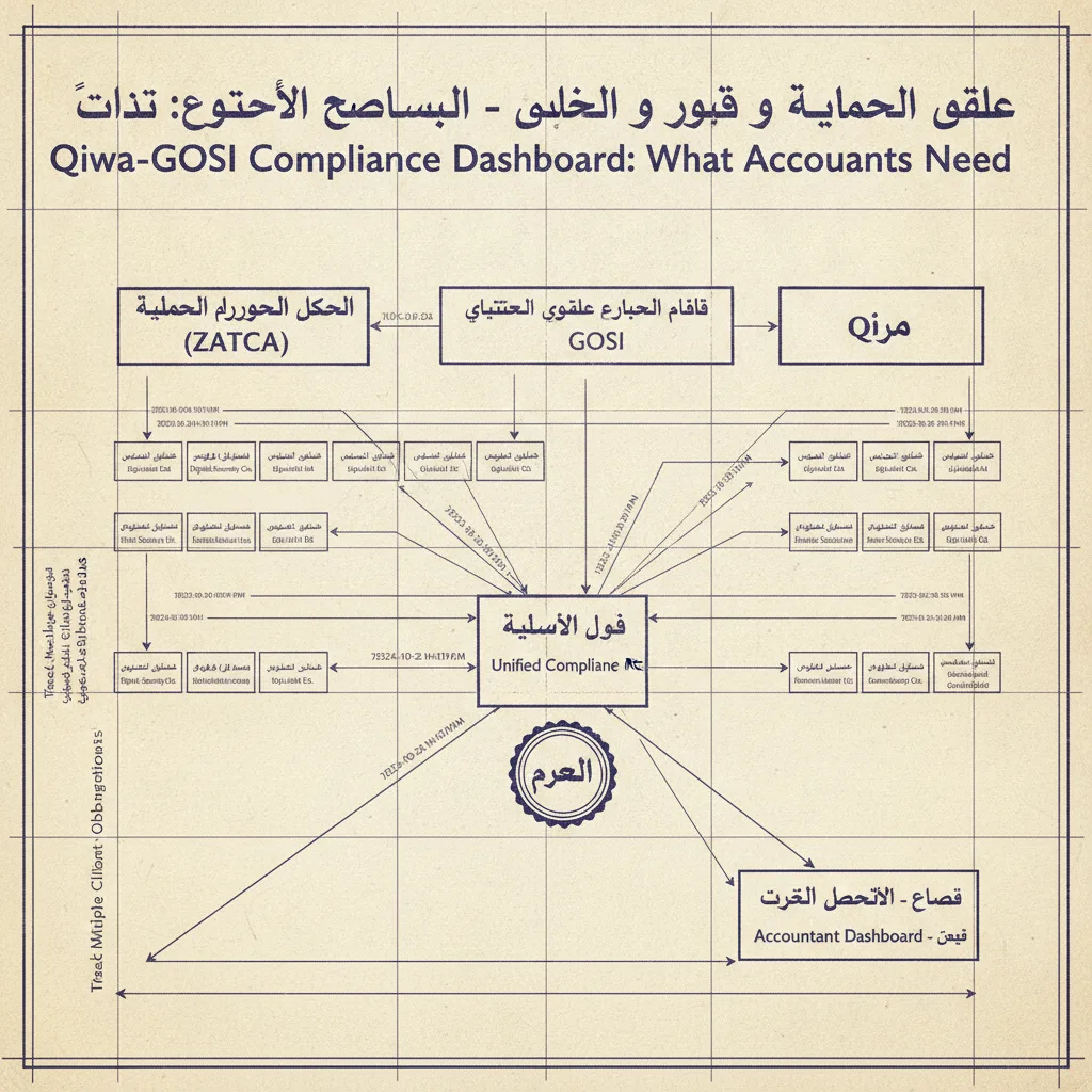 رسم افتتاحي — لوحة متابعة امتثال Qiwa وGOSI: ما يحتاجه المحاسبون فعلاً